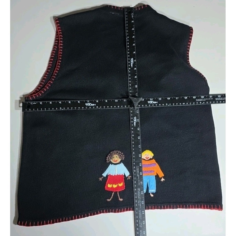 Vtg 90s Belle Pointe‎ L Sweater Vest School Teacher Classroom Knit Cardigan - Picture 3 of 8